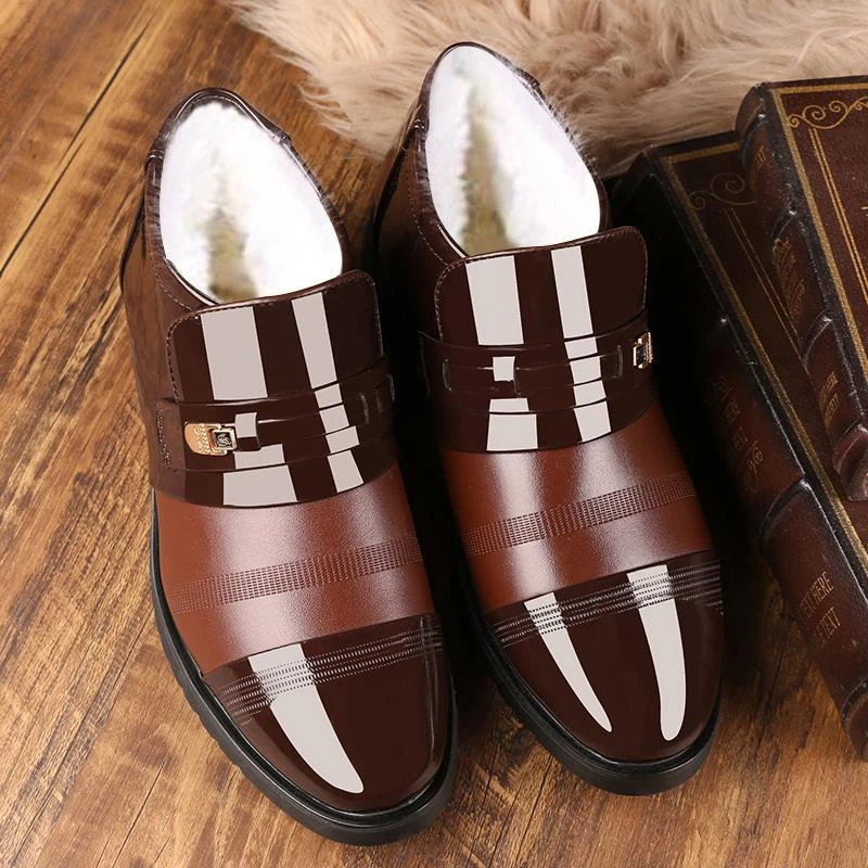 Botas de nieve de marca de lujo para hombre botines cálidos y gruesos botas de seguridad de cuero Formal para negocios y oficina Botas de nieve de marca de lujo para hombre botines cálidos y gruesos botas de seguridad de cuero Formal para negocios y oficina