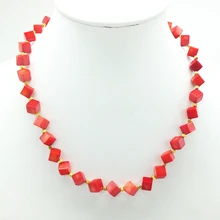 Промо-Акция! Красное Коралловое ожерелье 18"