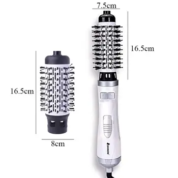 

Hair Dryer Brush,Salon Negative Ionic Hair Dryer and Volumizer, 2 Detachable Auto-rotating Curling Brush