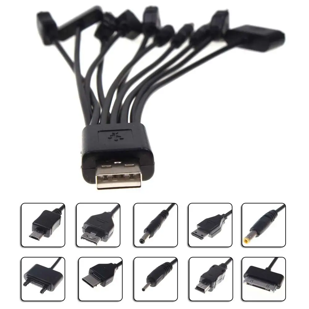 Portable USB Adapters 10 in 1 Universal Sync Data Charger Cable Lead Multifunction For Mobile Phone PSP Good Travel | Мобильные