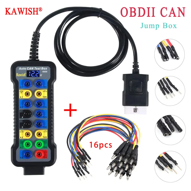 Grande Vendita! New Auto Car Break Out Box Obdii Obd Breakout Box Car Protocollo Detector Car Obd2 Interface Car Monitor Con Pin Out Box