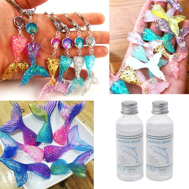 

3 Ounce Clear Crystal Resin AB Resin 1:1 Clear Hard Epoxy Resin Jewelry Making U4LE