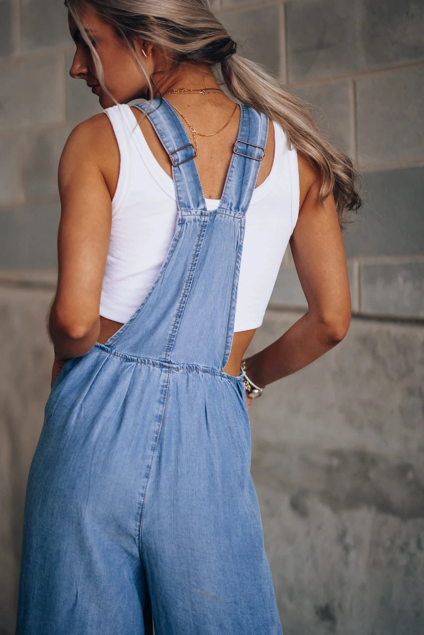 Adjustable Denim Bib Overalls 