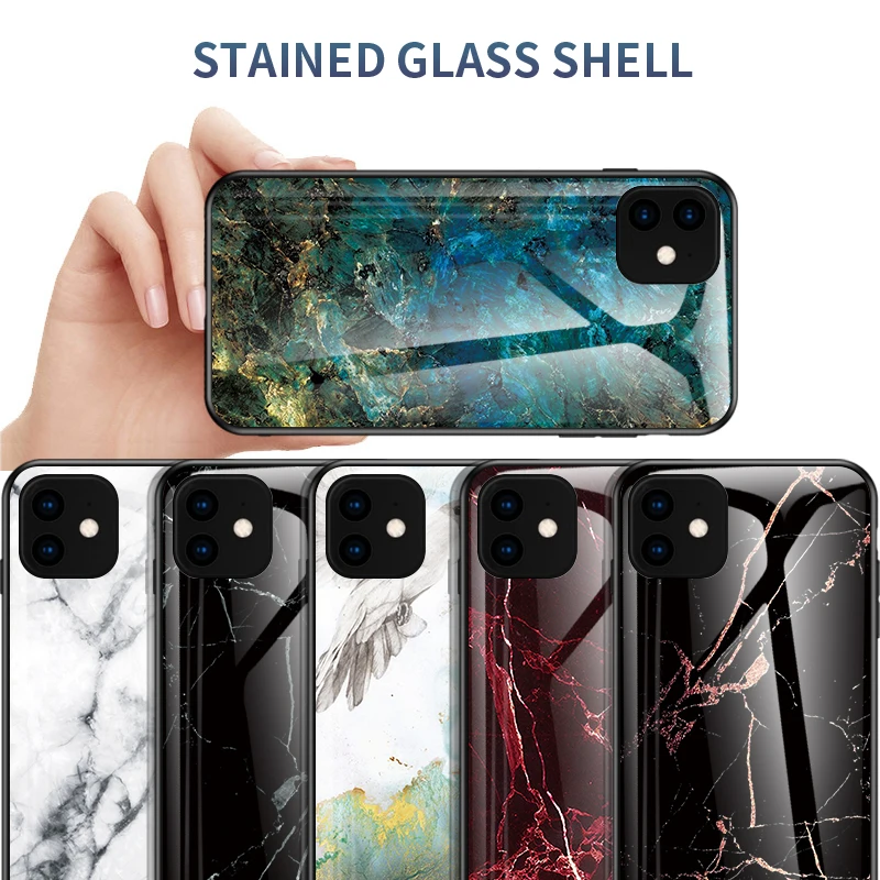 Мраморный чехол для телефона iPhone 11 pro max X Xs XR 7 8 6 6S Plus задняя крышка из закаленного