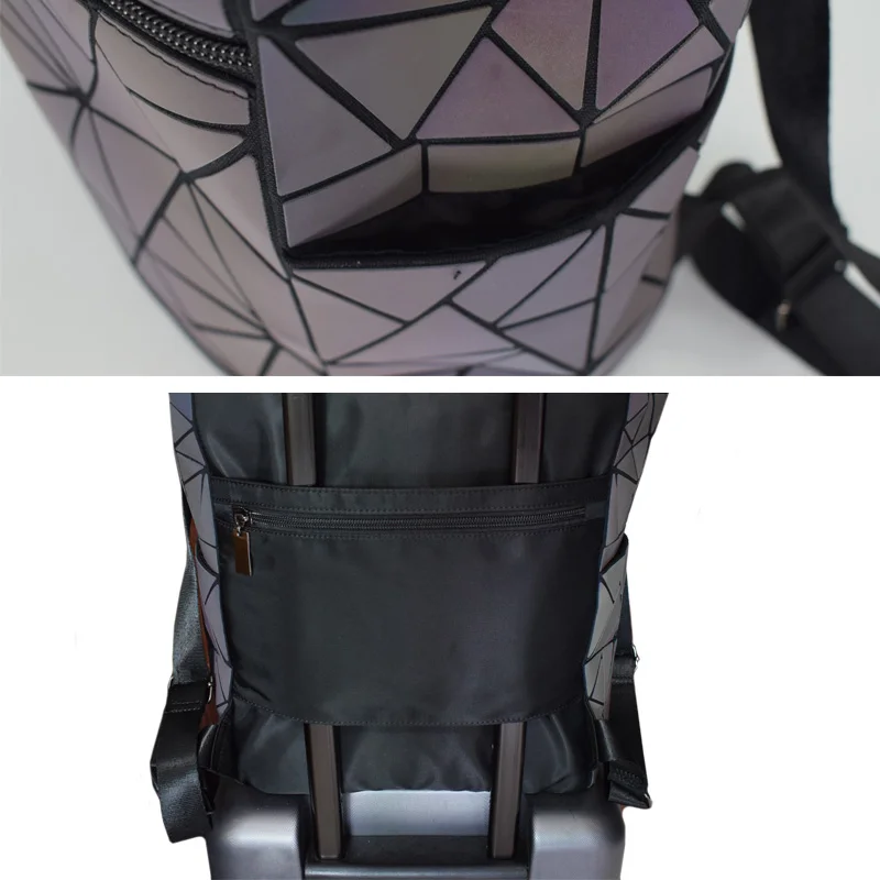 Для женщин мульти-функциональный рюкзак Для мужчин 15 дюймового ноутбука Рюкзаки голографическая Геометрическая световой рюкзак школьный женский рюкзак