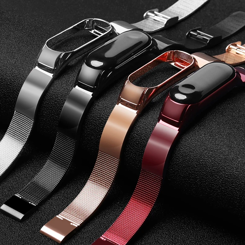 Protector/Bracelet mi band 3 4 strap For Xiaomi mi band 4 3 Strap/Bracelet for MiBand 4 3 Strap Metal Belt Stainless Steel Strap