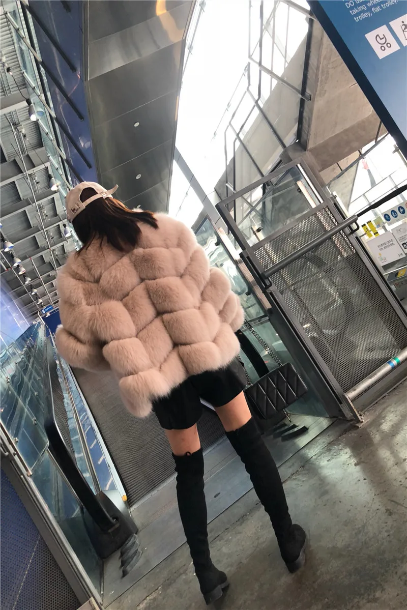 Пальто женское зимнее пальто Женская куртка из натурального Лисьего меха стоячий воротник женская натуральная в меховой верхней одежде настоящая цена femme верхняя одежда