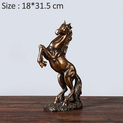 Статуя Скульптура окно дисплей подарок лошадь украшения изделия из смолы статуя лошади украшение дома аксессуары украшения - Цвет: gold
