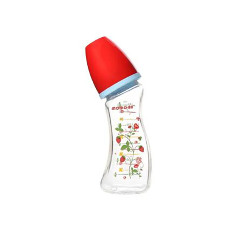 YON005-red-240ml Детская Бутылочка для грудного молока, бутылочка для грудного вскармливания, бутылки стеклянные, антибликовое, дуговая, для новорожденных, бутылочка для кормления, 150 мл, 240 мл, YON005 - Цвет: YON005-red-240ml