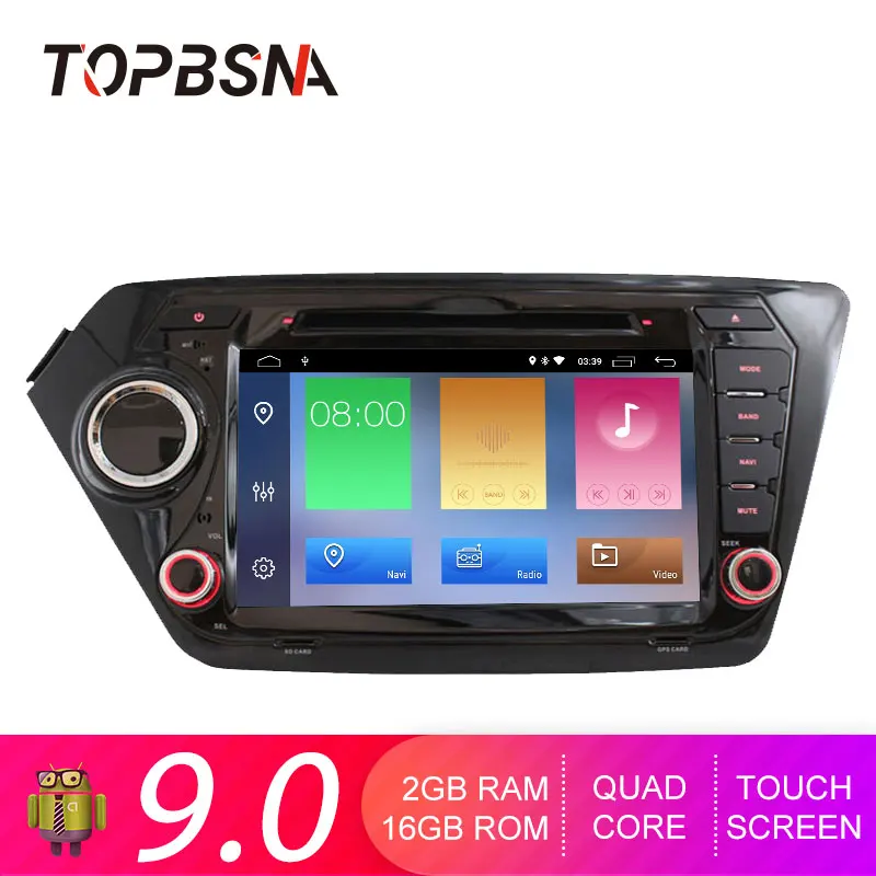 Flash Deal TOPBSNA Android 9.0 2 Din Car DVD Player For Kia k2 RIO 2010-2015 Car Multimedia player GPS Navigation DVD Stereo Audio WIFI RDS 0