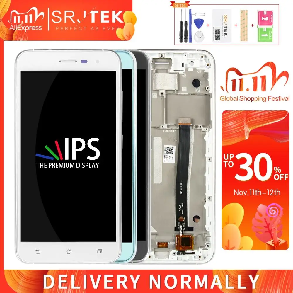 SRJTEK для ASUS Zenfone 3 ZE520KL дисплей Панель сенсорный экран дигитайзер сборка Рамка Z017D LCD