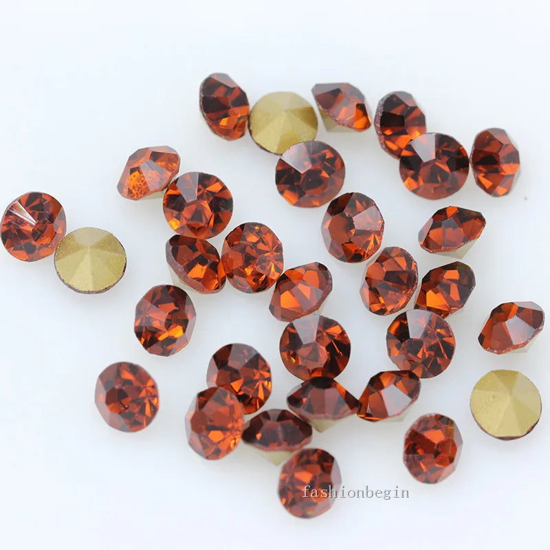 smoked topaz 288/36p ss30 круглый цвет с заостренным фольгированным дном Задняя стеклянная шатон СТРАЗА камень Чешский Кристалл Стразы под бриллиант ювелирных изделий - Цвет: smoked topaz
