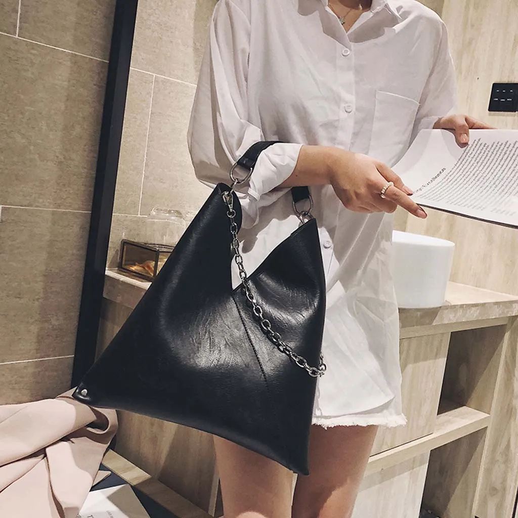 Черная Женская сумка Bolsos Mujer De Marca Famosa,, женская простая сумка, Ретро стиль, на цепочке, сумка через плечо, модная сумка на плечо, сумка женс# T3G