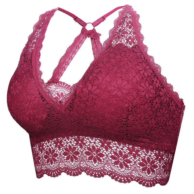 New Sexy Beauty Back Lace Bra Push Up Wire Free Seamless Breathable Lingerie 3/4 Cup Women Bralette S/M L/XL