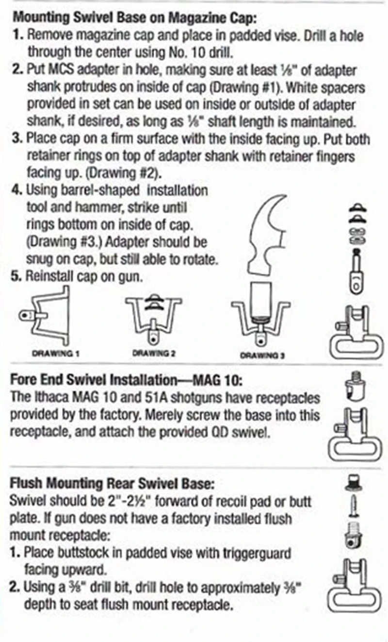 Спарта все стальной пистолет слинг Qd Вертлюги с большинством насосов и Autos Ithaca Mag