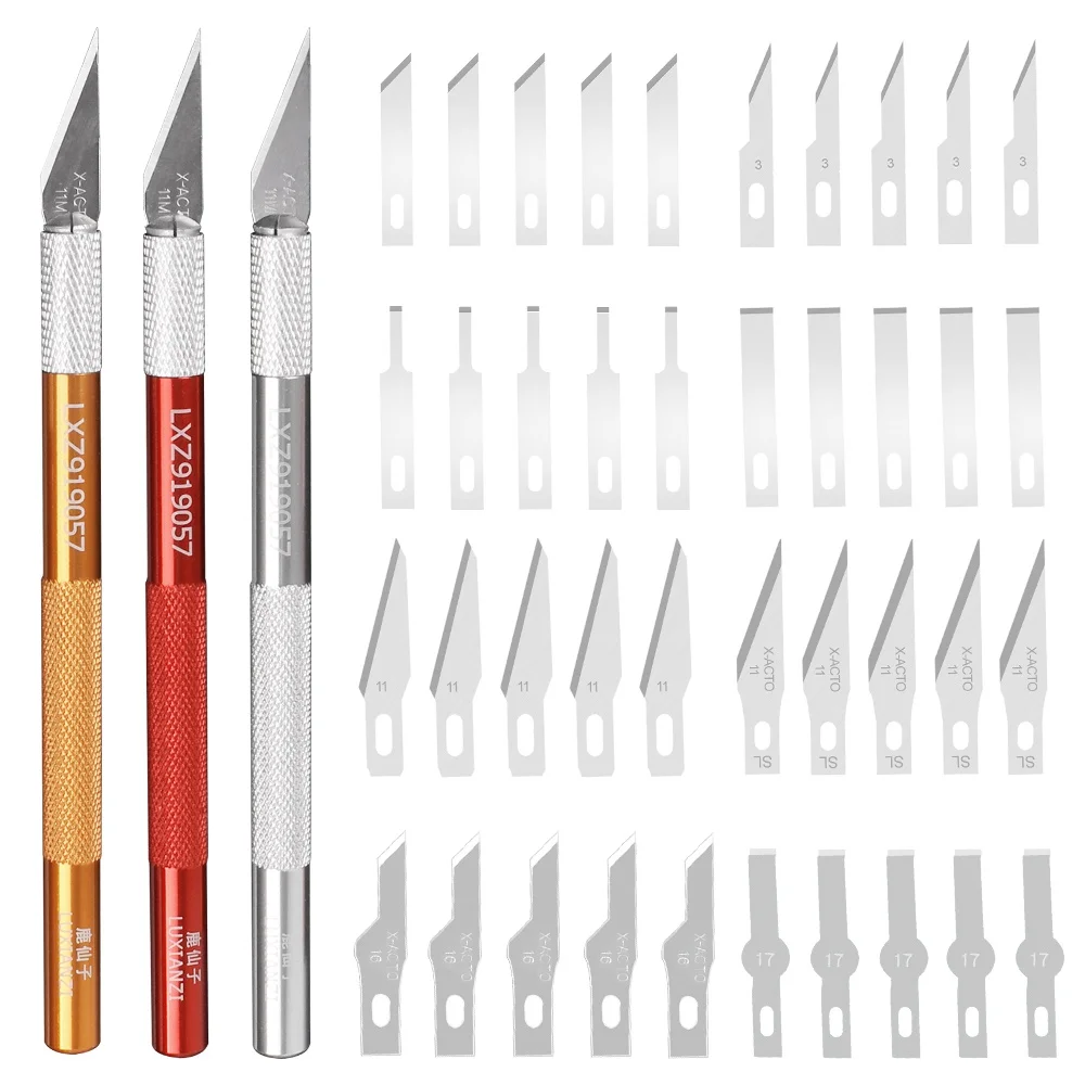 LUXIANZI Non-Slip Metal Scalpel Knife Tools Kit Blades For Cutter Engraving Phone Laptop PCB DIY Repair Hand Craft Knives | Инструменты