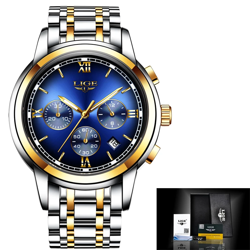 Lige New Rose Gold Women Watch Business Quartz Watch Ladies Top Brand Luxury Female Wrist Watc-6