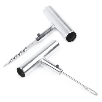 

Car Auto Tubeless Tire Repair Kits Rasper Needle Tool Silver Tone 2 Pcs
