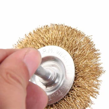 

5pcs Bowl-Type Wire Brush Brass Coated Steel Wire Brush Wheel Electric Drill Grinding Mill Polish Derusting Tool Polishing Wheel
