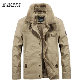 

E-BAIHUI Men fashion Bomber denim jacket New Winter Men's Jackets Fleece Casual Tactical Outerwear Thick Jackets Male Coats G058