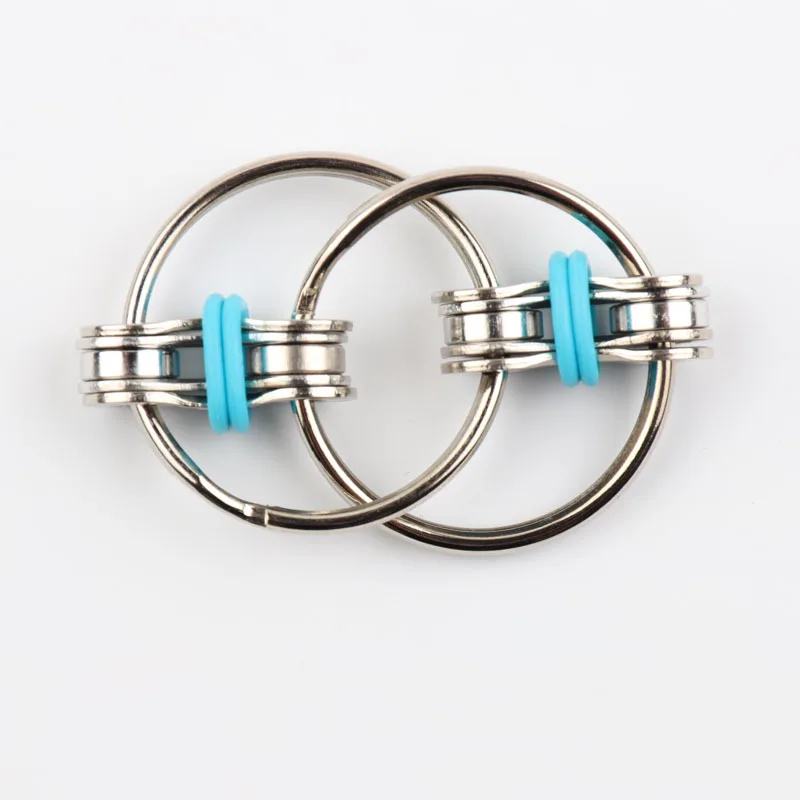 Autism Anti Stress Adult Fidget Toys Key Ring Hand Spinner Fidget Bearing Tri-Spinner EDC Toy Metal for Adult and Children