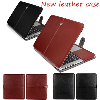 

PU Leather Bag For Apple Laptop MacBook Air Pro Retina 11 12 13 15 inch for 2020 mac with Touch Bar ID Air Pro 13.3 Flip case