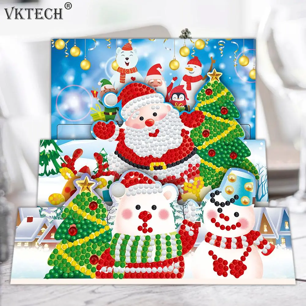 8pcs DIY Diamond Painting Greeting Card Special-shaped Part Drill Mosaic Merry Christmas Embroidery Kit Santa Xmas Postcards diamond painting diamond painting accessories