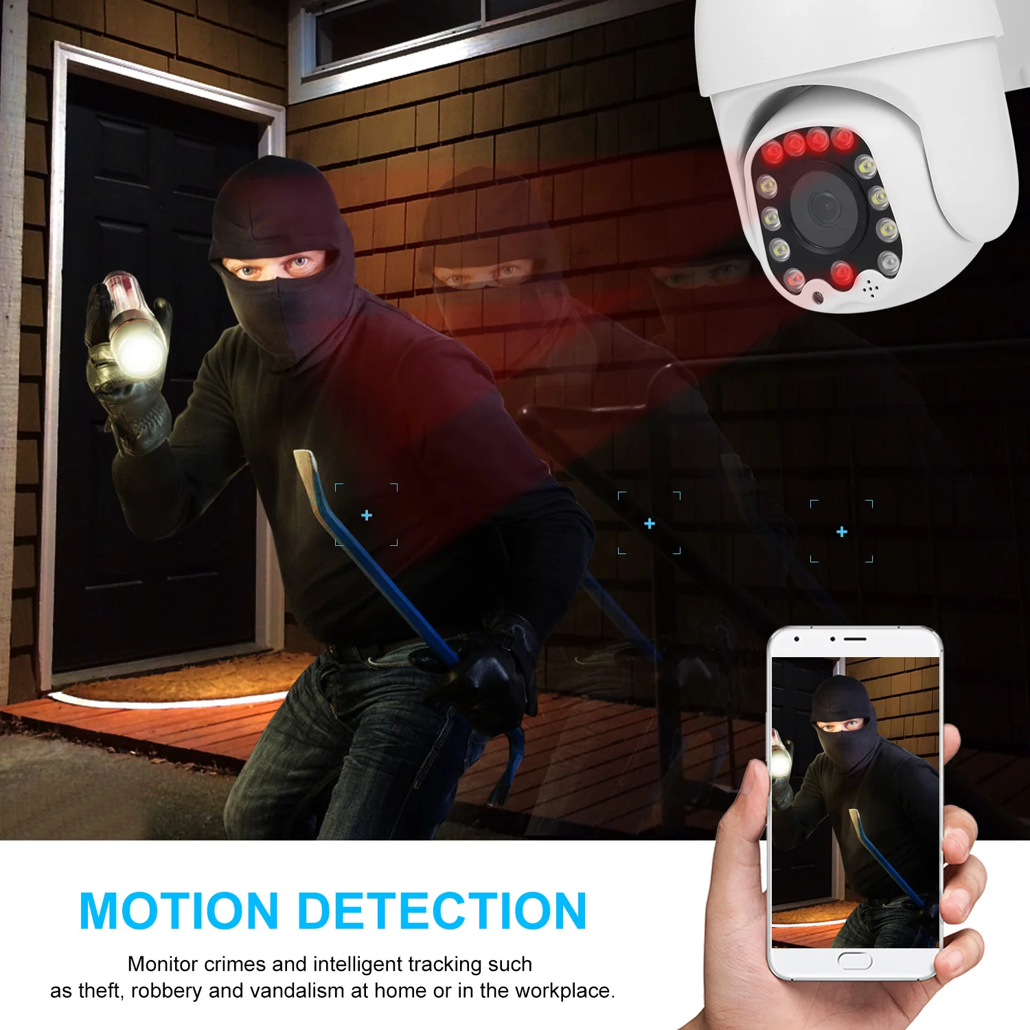 WiFi умная камера 1080p HD, скоростная купольная камера IP66, крытая, уличная, CCTV камера безопасности, встроенный динамик для домашнего наблюдения
