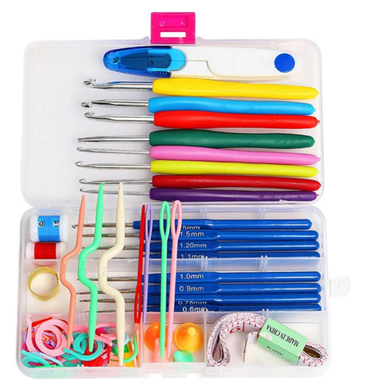 

16 Sizes Sewing Tools Crochet hooks Needles Stitches knitting Craft Case crochet set in Case