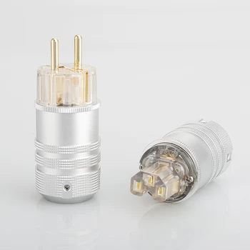 

High Quality Audiocrast 24K Vergulde Schuko Netstekker Hifi Diy Power Kabel Plug Hifi Plug