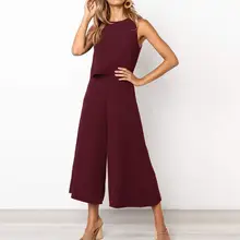 Women Jumpsuit Fashion Casual O Neck Zipper Sleeveless Solid Color Wide Leg Playsuit Overall smonos de fiesta 2020 Drop Shipping Women Jumpsuit Fashion Casual O Neck Zipper Sleeveless Solid Color Wide Leg Playsuit Overall smonos de fiesta 2020 Drop Shipping