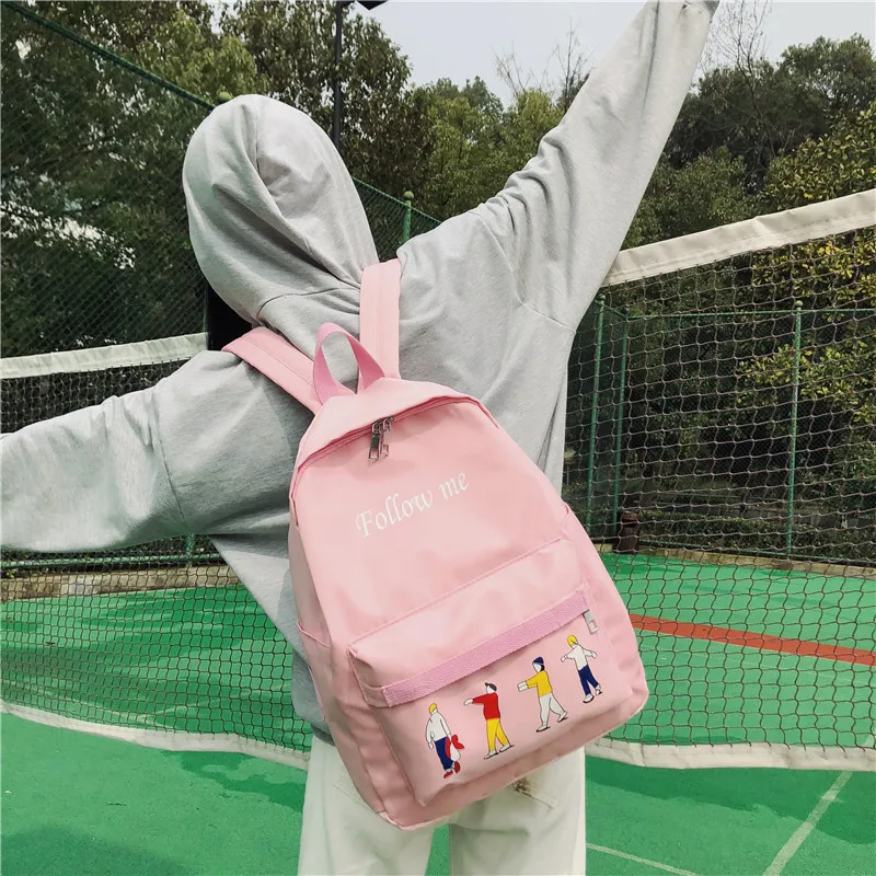

Cartoon Figures School Bag 2019 New Style Lettered Backpack Women's Ultra-Light Fashion Casual Versatile Backpack