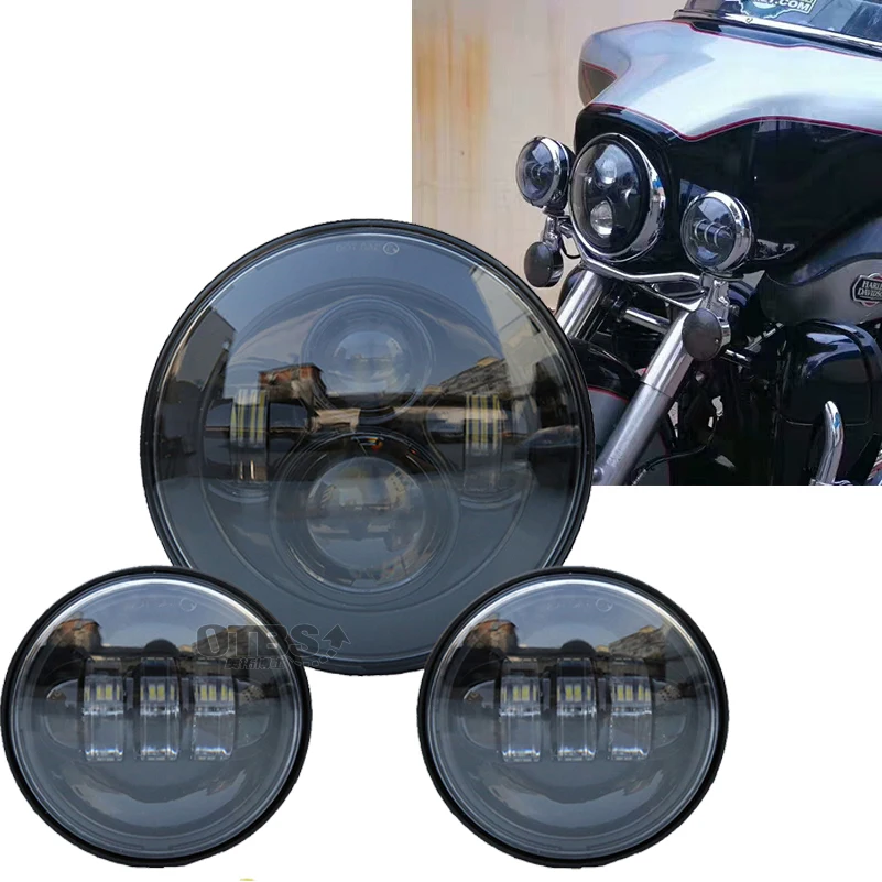 Ультраклассические светодиодный ные фары Softail Для Touring Street Glide Road King Electra 7 дюймов