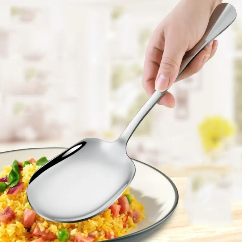 1PC Dinner Dish Public Spoon Soup Restaurant Large Stainless Steel