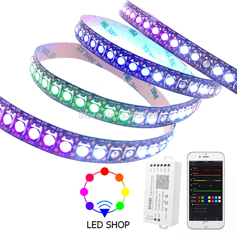 Wi Fi APP контроллер SP108E обычно используется в WS2812BWS2811SK6812 DMX512 светодиодная полоса