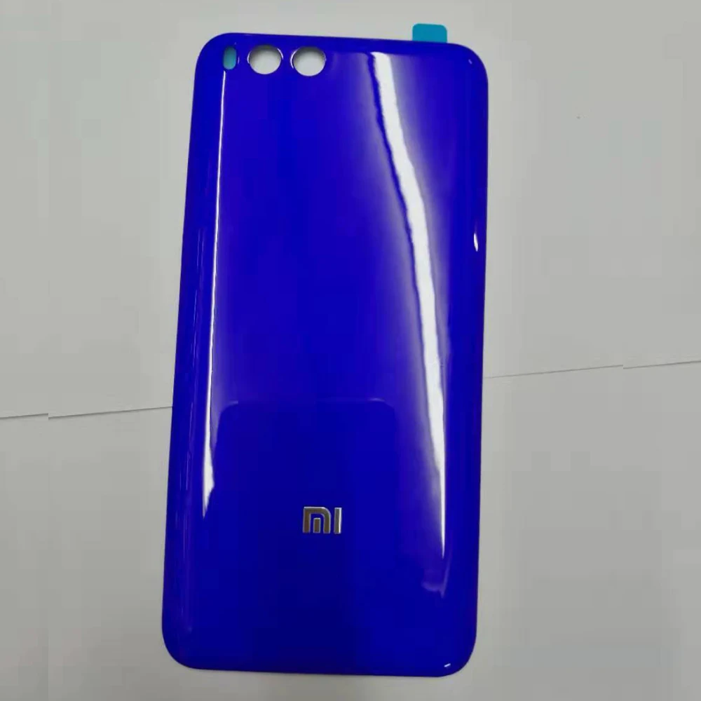 Корпус для Xiaomi mi 6 mi 6 M6 Xiao mi 6 пластиковая Глянцевая задняя крышка для батареи запасные части для мобильного телефона с клеем - Цвет: Темно-синий