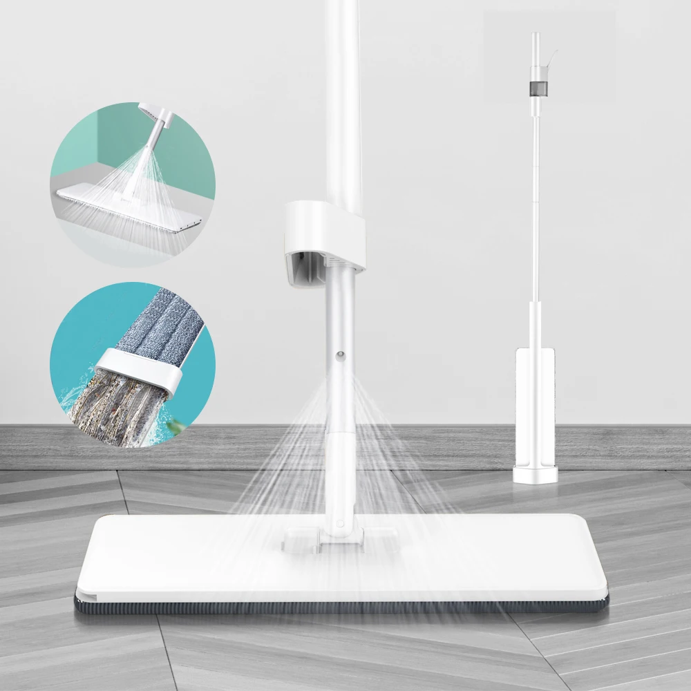 

2 in 1 Hand Free And Spray Floor Mop Lazy 360 Rotating Flat Mop Wet Dry For Household Kitchen Hardwood Laminate Cleaning Tools