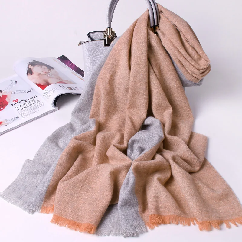 Wool Scarf for Women Winter Plaid Shawls and Wraps Ladies Brand Echarpe Pashmina Plaid Warm Scarves Wool Foulard Femme