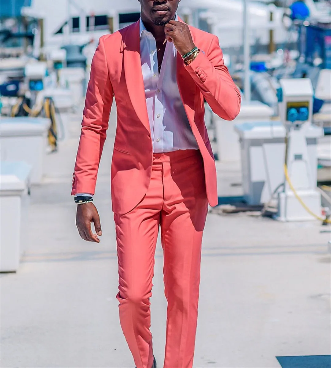 2022 Summer Coral Men Suits Summer 