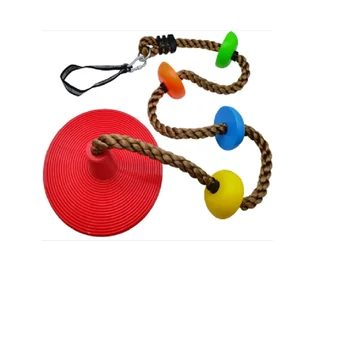 

Climbing Rope with Platforms and Disc Swing Seat Set Playground Accessories Including Bonus Hanging Strap & Carabiner