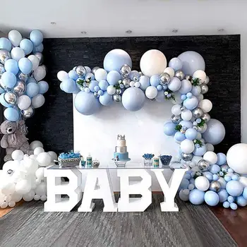 

350/191 PCS Big Blue Balloons Garland For Baby Shower Balloon Baby First One Year Birthday Boy Birthday Party Decor Kids BalLon