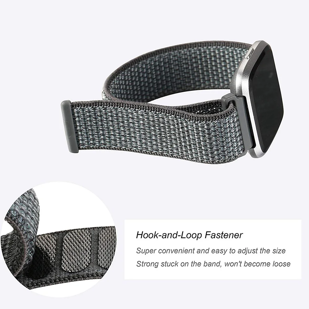 Тканый нейлоновый ремешок для спортивных часов ремешок для Fitbit Versa 2 сменный дышащий браслет с петлей на запястье ремень ремешок на холсте