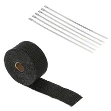 5 см* 5 м 10 м 15 м выхлопной тепла обёрточная бумага рулон для мотоцикла стекловолокна теплозащитная лента с нержавеющими стяжками
