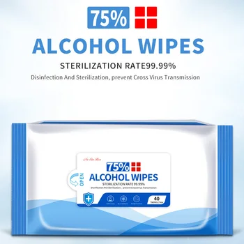 

40 Pcs Alcohol Wet Wipe Disposable Disinfection Prep Swap Pad Antiseptic Skin Cleaning Care Jewelry Mobile Phone Clean Wipe