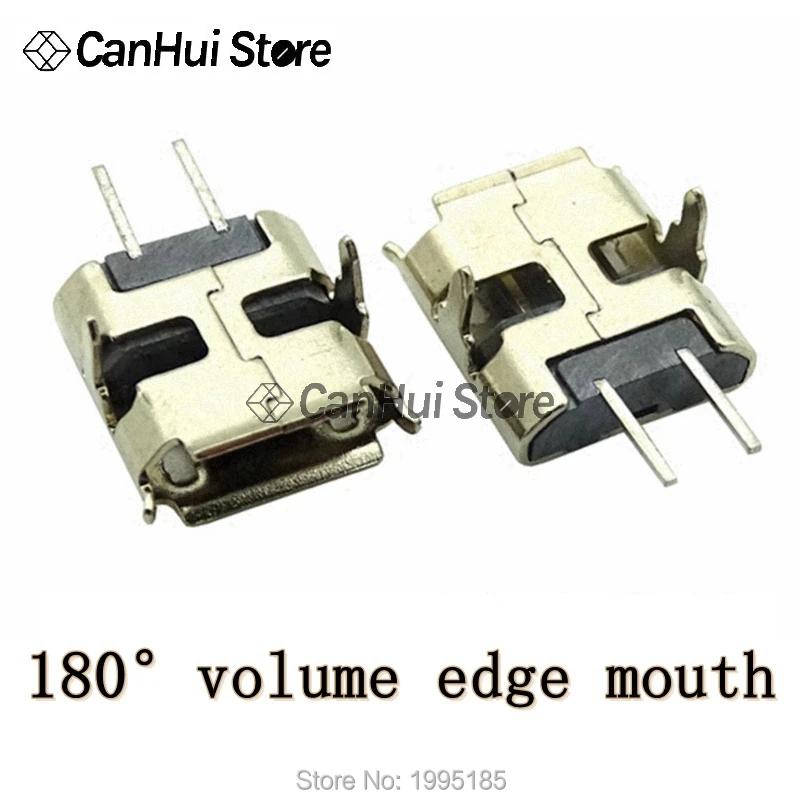 Micro USB Connector 20/50Pcs 2Pin 90/180 degrees B Type Female for Mobile Phone