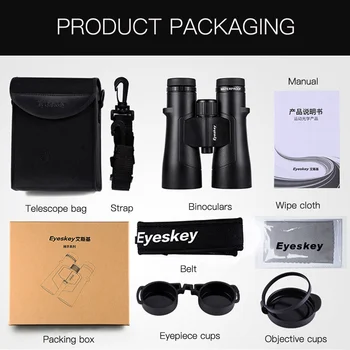 

12x50 Binoculars IPX8 Telescope Multi Coating Bak4 Lens Plastic Steel Kit