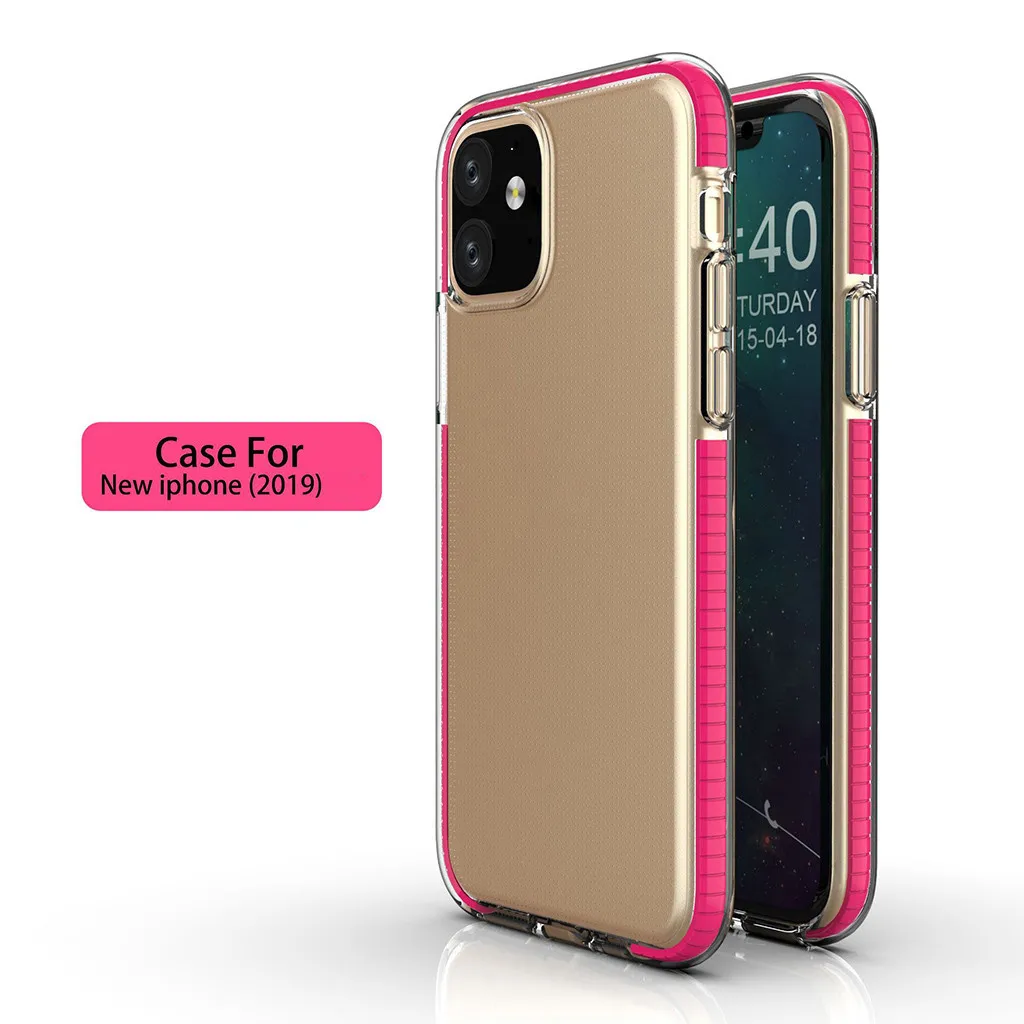 Темно-красный Чехол Mosunx из ТПУ с амортизацией и четырьмя углами для iPhone 11 6,1 дюймов и iPhone 11 Pro 5,8 дюймов Pro Max 6,5 Дюймов - Цвет: Темно-красный