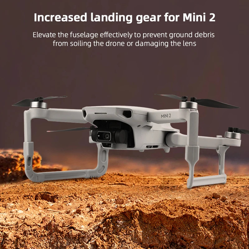 Mini 2's fuselage can be lowered effectively to prevent ground debris from soiling the
