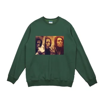 

jamaica reggae rock star high quality Cotton fleece men women O neck sweatshirts natural thick warm fabric no cap hoodies