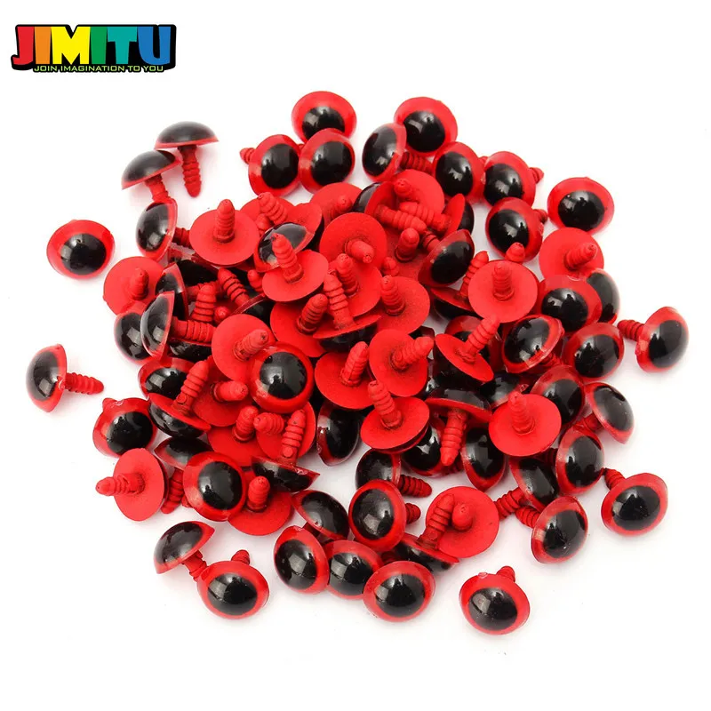 JIMITU 100 шт цветные 14 мм пластиковые безопасные DIY куклы игрушки глаза для животных Куклы Ремесла плюшевый медведь, куклы аксессуары с шайбами